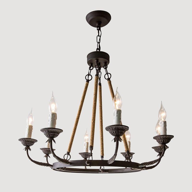 美式乡村复古个性麻绳铁艺吊灯餐厅客厅灯具饭店西餐厅咖啡厅灯饰,家装灯饰光源,客厅吊灯,淘宝优惠券,粉丝福利购,淘宝优惠卷