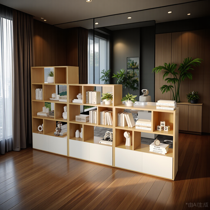 多层办公室隔断柜E0级板材木质文件柜矮柜储物柜简约展示柜落地柜