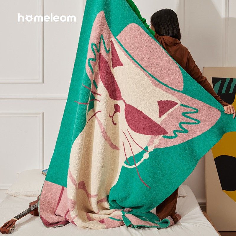 2025新款家用高档DJ猫办公室空调毯沙发盖毯午睡毯艺术氛围毯加厚,标准件/零部件/工业耗材,脚轮,淘宝优惠券,粉丝福利购,淘宝优惠卷