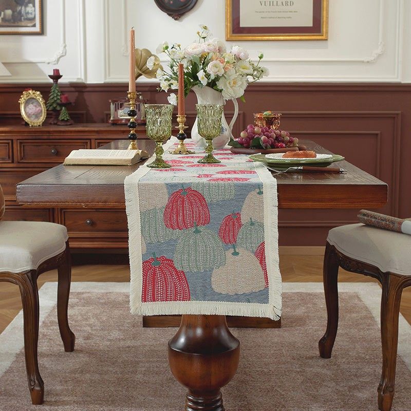 乐轩秀桌旗美式高级感高精密提花结婚床旗民宿茶几长条巾柜旗厂家