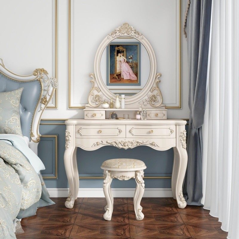欧式梳妆台卧室多功能公主小户型迷你现代简约化妆台化妆桌化妆柜,住宅家具,梳妆台+梳妆凳,淘宝优惠券,粉丝福利购,淘宝优惠卷