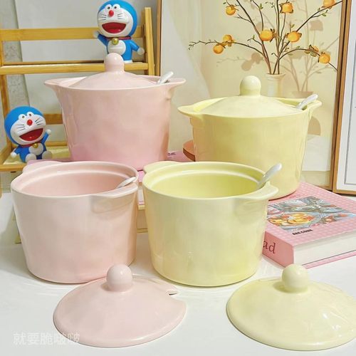 陶瓷耐高温猪油罐带盖油泼辣子罐荤油辣椒油耐高温厨房储油罐直销