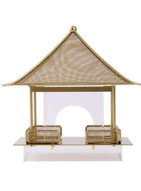 新中式宫殿亭子样板房金属宝塔楼阁凉亭禅摆件售楼处客厅软装家居