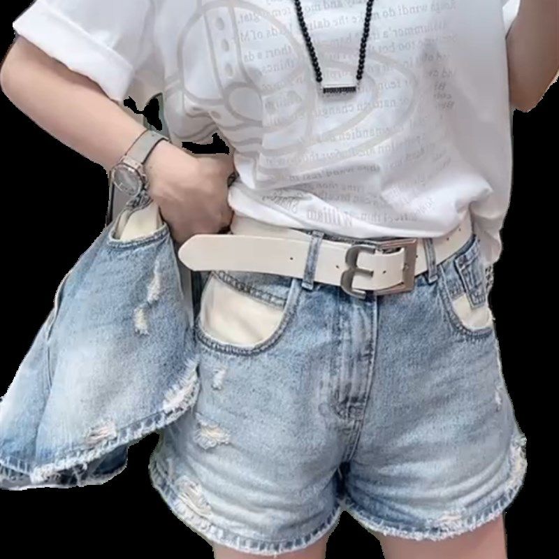 蓝色阔腿牛仔短裤女2024年夏季新款大码梨形高腰宽松显瘦五分裤子,女装/女士精品,大码裤装,淘宝优惠券,粉丝福利购,淘宝优惠卷