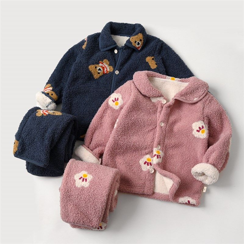 儿童睡衣家居服套装 男童女童杨梅绒娃娃领睡裤 起居服 冬款童装,童装/婴儿装/亲子装,家居服套装,淘宝优惠券,粉丝福利购,淘宝优惠卷