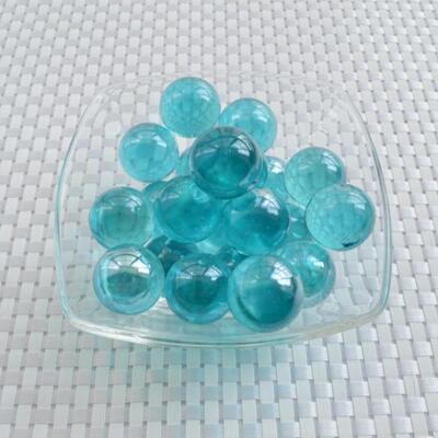 25mm玻璃珠 2.5厘米彩色大号玻璃球 透明海蓝深蓝绿色琥珀色 混色