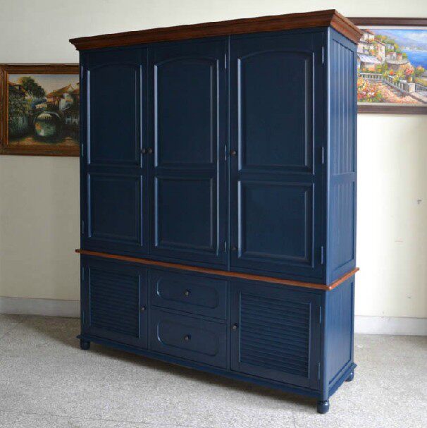 比邻乡村实木衣柜 美式实木衣柜 衣厨定制 美式乡村实木家具定制