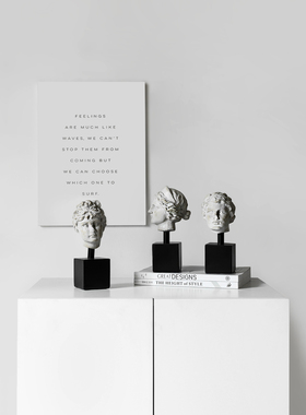 北欧神话人物雕塑头像摆件创意家居客厅电视柜样板房装饰品艺术品