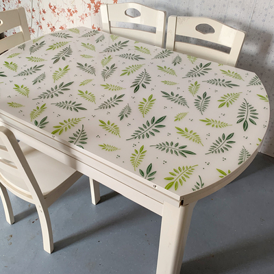 伸缩折叠椭圆形餐桌垫pvc软塑料玻璃防水防油防烫抗菌免洗茶几垫