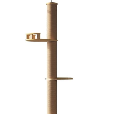 飘窗猫爬架猫窝猫树一体不占地通天柱树干猫咪玩具用品实木跳台