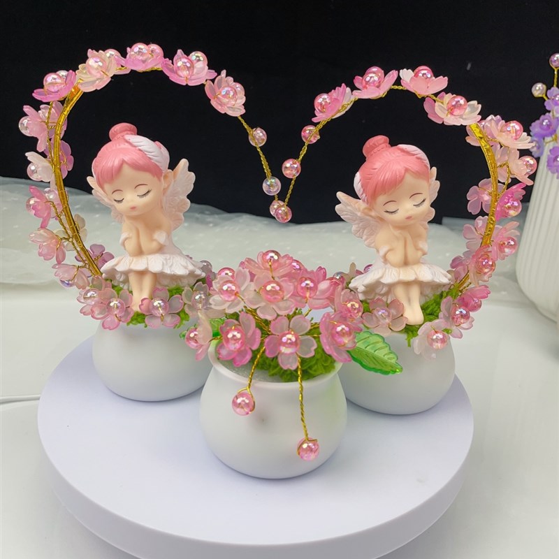 手工串珠仙女伞花好月圆成品