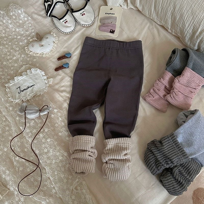 女童加绒裤子秋装2024新款儿童洋气纯棉堆堆打底裤宝宝弹力针织裤,童装/婴儿装/亲子装,裤子,淘宝优惠券,粉丝福利购,淘宝优惠卷