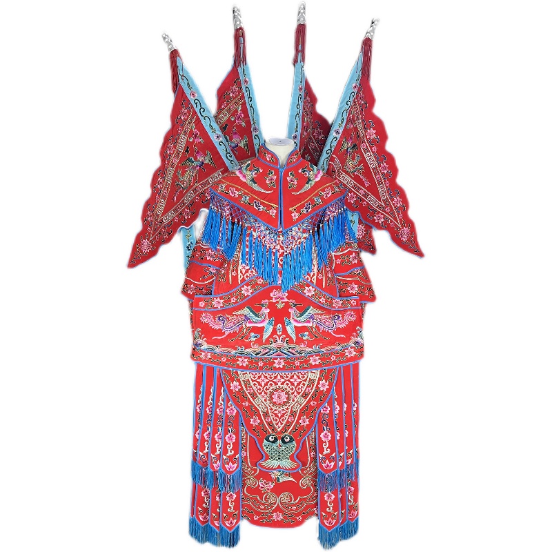 戏曲皱勾金女大靠戏剧京剧武旦刀马旦戏服穆桂英扈三娘女将大靠