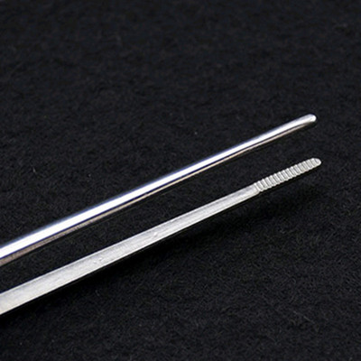 不锈钢枪型镊子清理耳鼻喉组培接种尖头工具夹镊子弯镊子