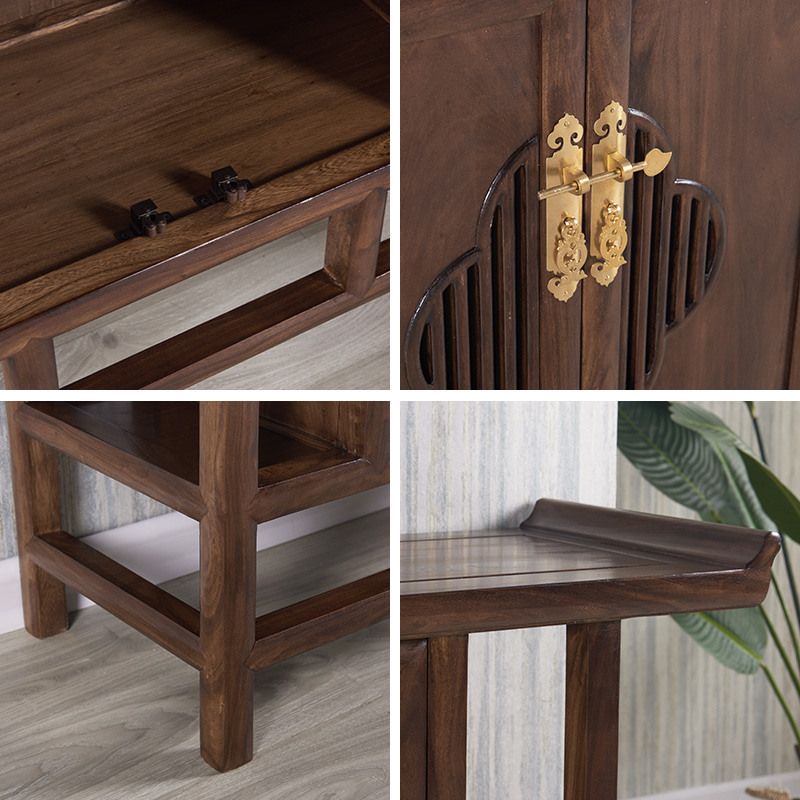 新中式实木隔断玄关桌装饰客厅条几靠墙窄边柜禅意端景台香案供桌