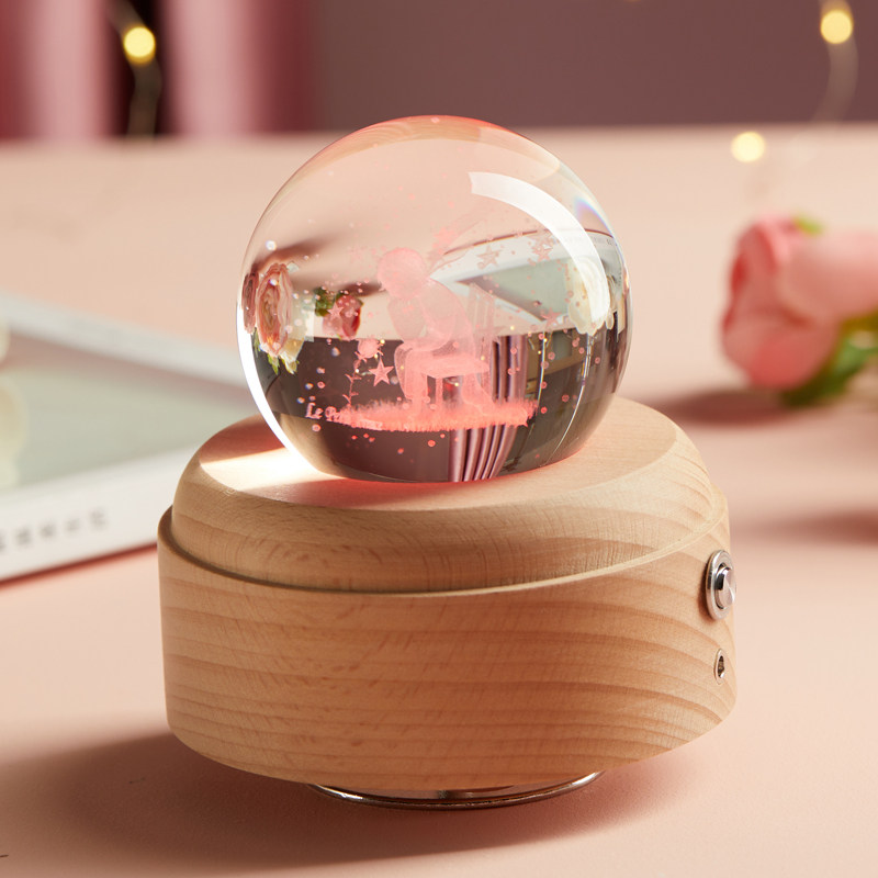 小王子生日礼物音乐八音盒小女孩子女童水晶球儿童创意高级感男生