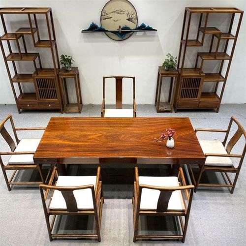 绿心檀实木大板桌奥坎茶桌茶台老板办公桌餐桌面原木整块桌板家用