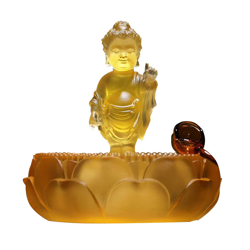 琉璃浴佛太子佛盆套装组合装饰家居摆件释迦牟尼佛定制莲花浴佛节