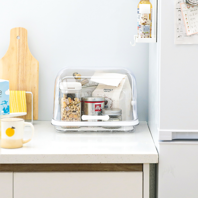 杯子收纳盒置物架防尘玻璃茶杯架带盖沥水盘放奶瓶零食水果厨房碗