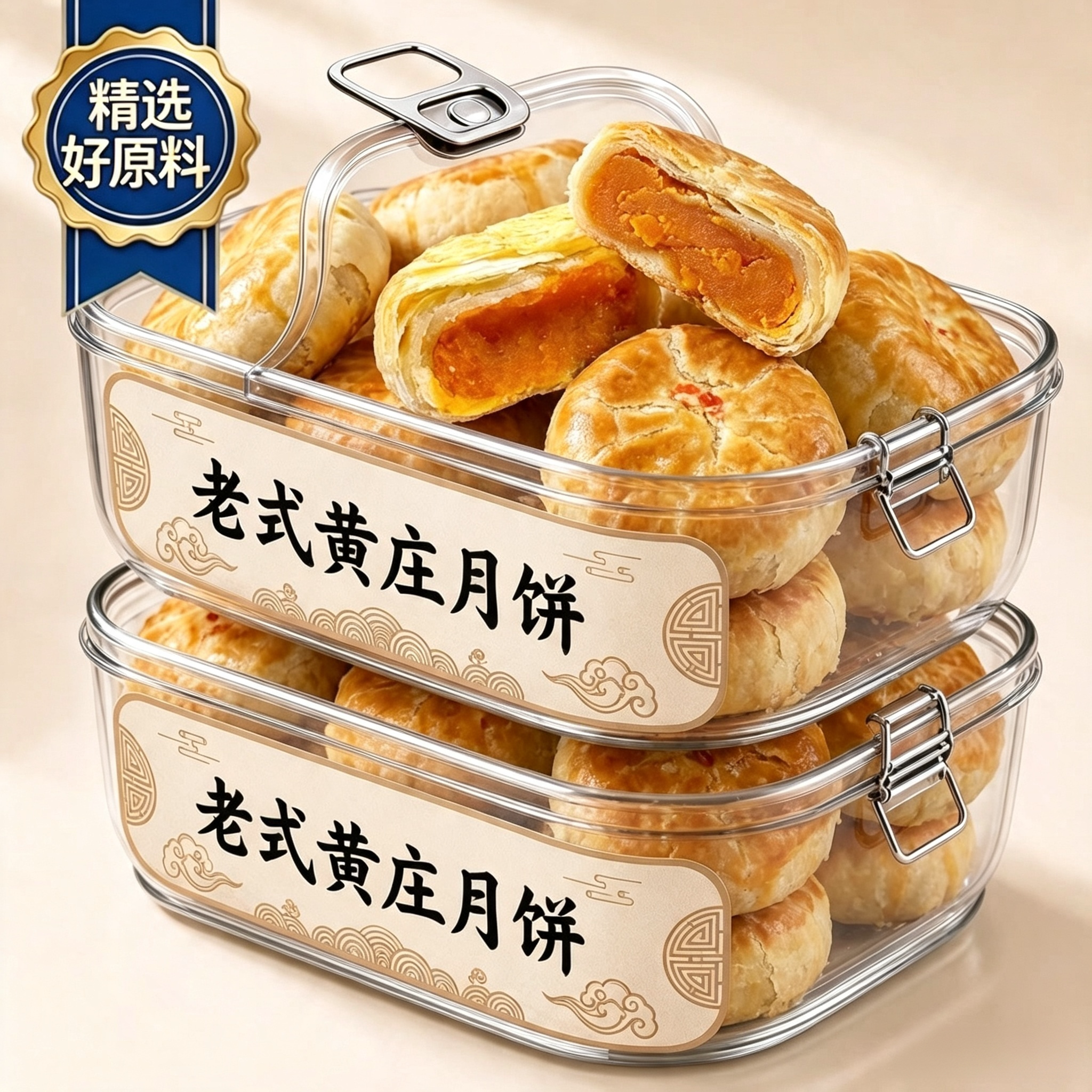 农科院黄庄月饼官方旗舰店咸蛋黄老字号解馋石家庄酥皮河北手工纯