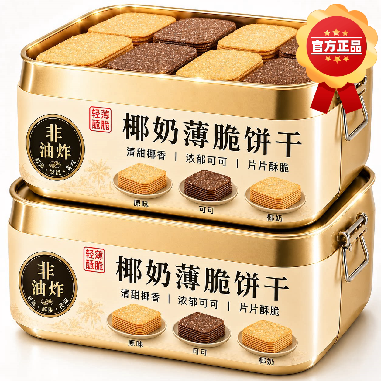 椰奶薄脆饼干零食散装巧克力小饼干小吃休闲食品早餐糖粒薄饼整箱