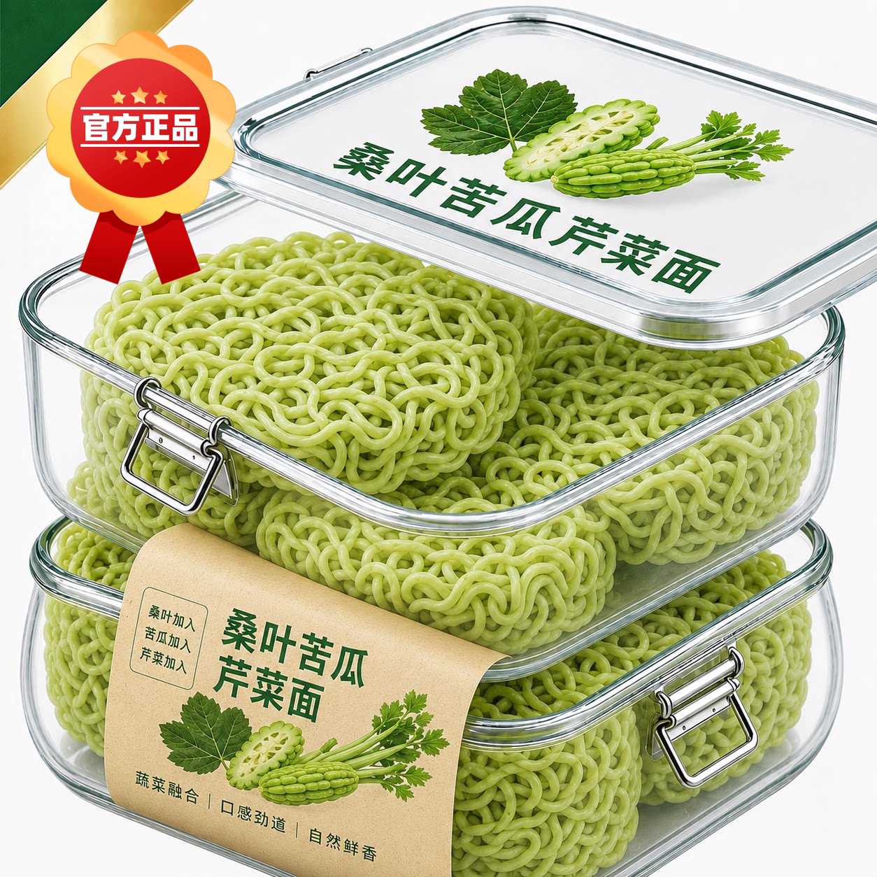 糖友定制！纯桑叶苦瓜芹菜面条绿色果蔬方便面条粗粮面饼整箱批发