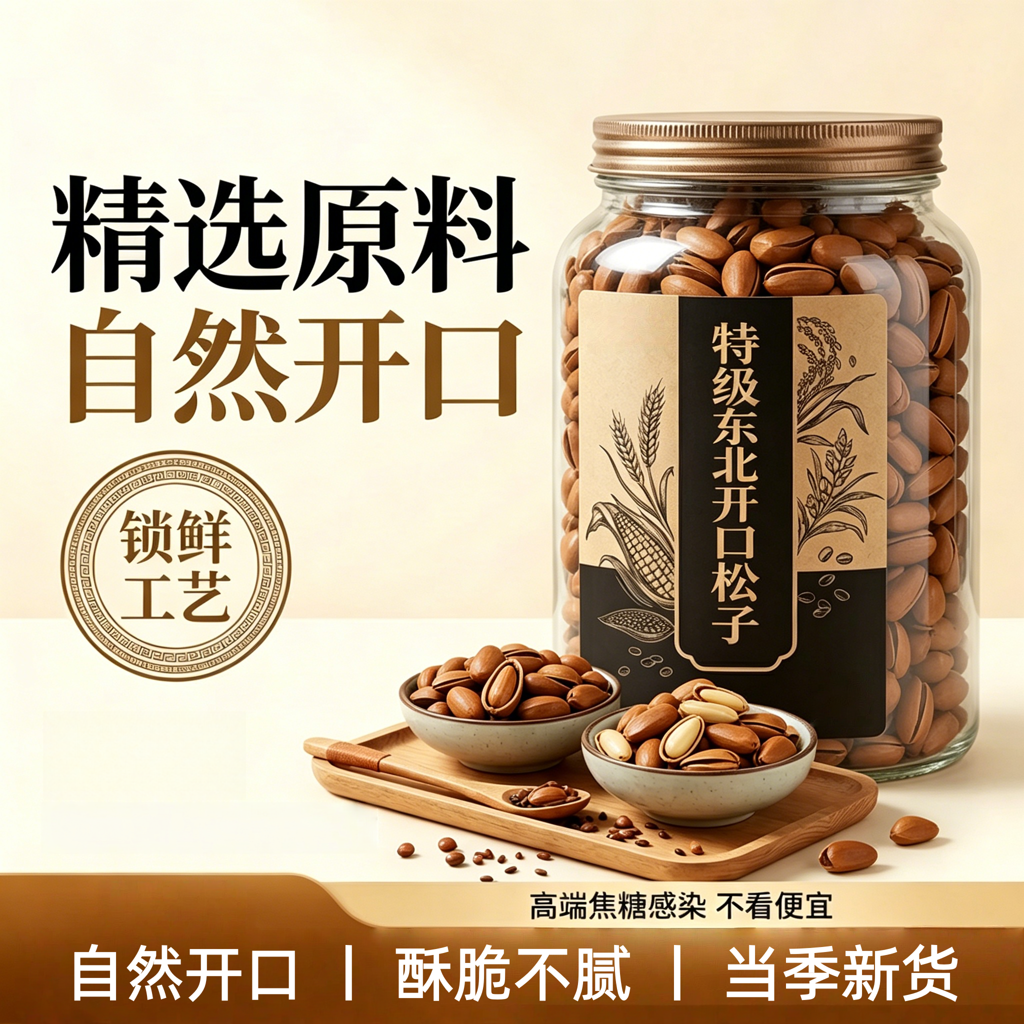农科院2026新货开口东北松子坚果散装称斤手剥特大红松籽年货特产