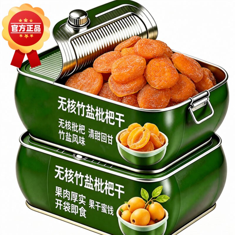 竹盐甘草枇杷干官方旗舰店福建云霄特产琵琶添加无核清润果干蜜饯