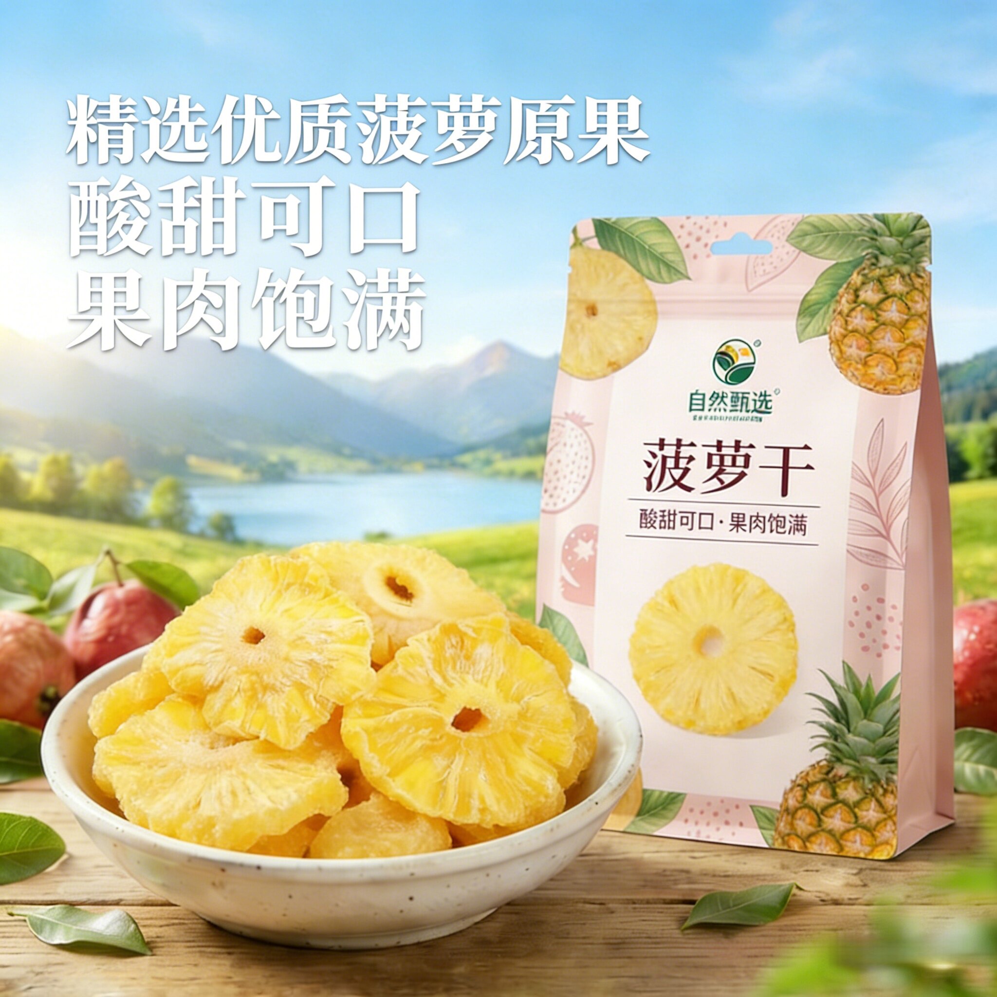 央妈推荐海南金钻特产无添加厚切菠萝干凤梨干果脯零食官方旗舰店