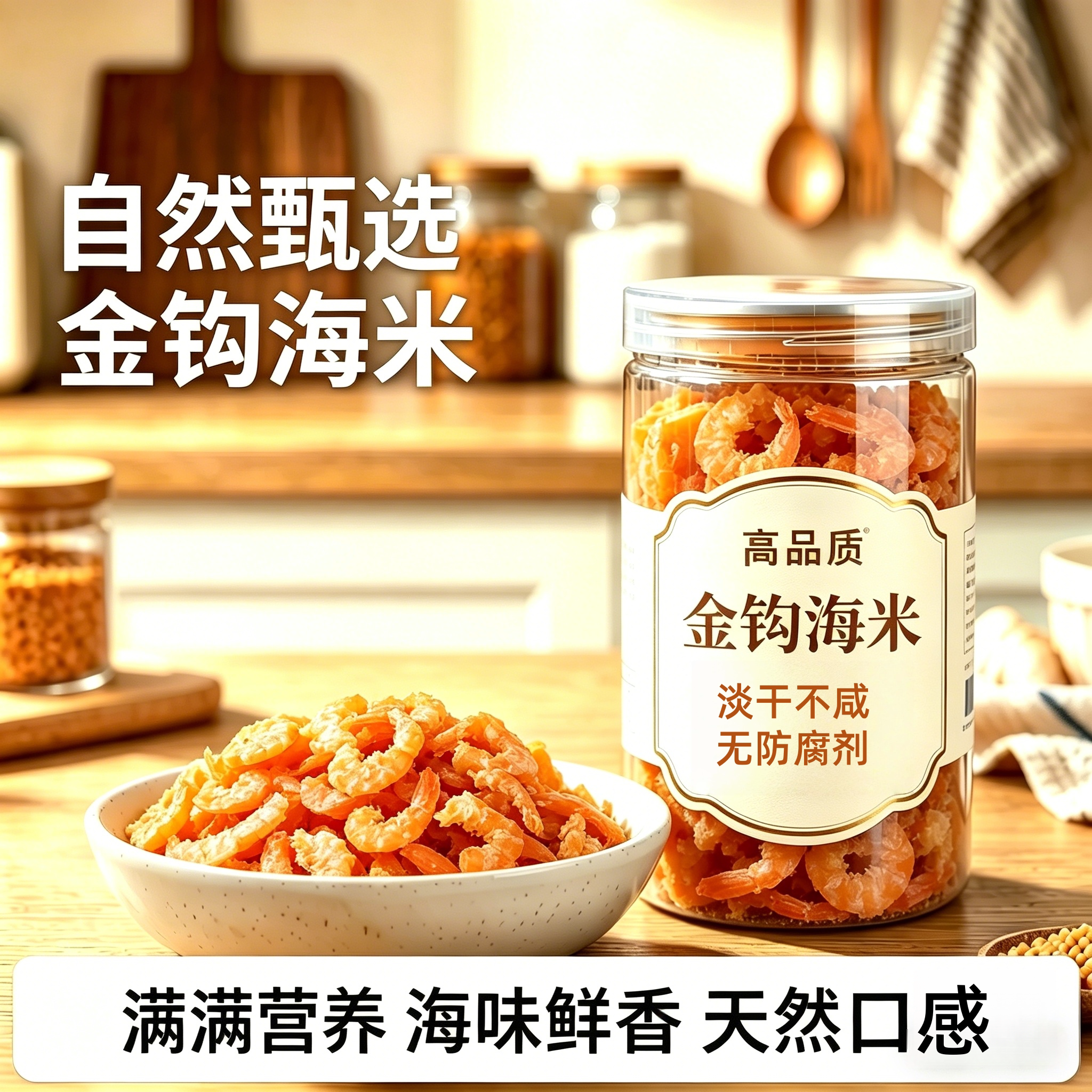 央妈严选金钩海米干活虾米海鲜干货非特级开洋虾仁干虾皮无盐即食