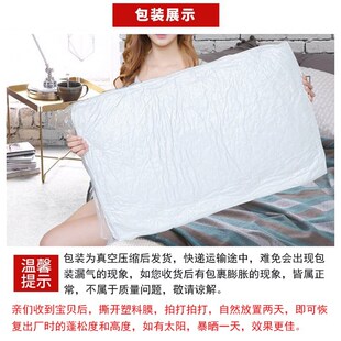 酒店单双人学生宿舍护颈带枕套整头男成人家用 枕头枕芯一对装