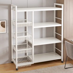 厨房菜篮子置物架落m地多层移动家用果蔬收纳多功能烤箱微波炉锅