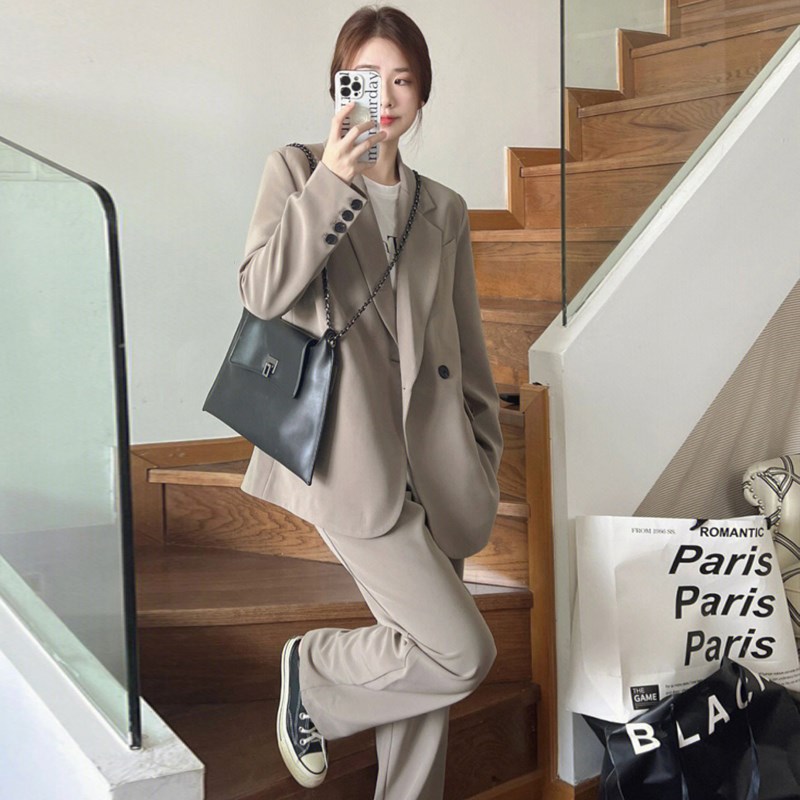 高级感西装套装女2025春季新款韩D版休闲西服外套阔腿裤时尚两件