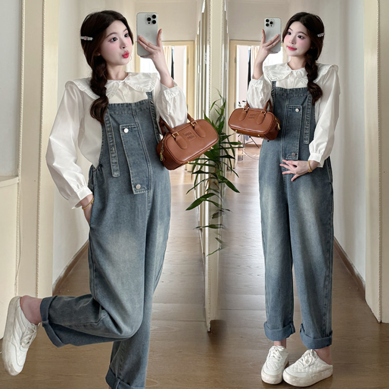 孕妇背带裤春秋款2025新款潮妈孕妇装春装宽松外穿牛仔吊带裤子女,孕妇装/孕产妇用品/营养,孕妇休闲裤,淘宝优惠券,粉丝福利购,淘宝优惠卷