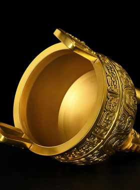 速发铜鼎摆件三足鼎香炉鼎盛千秋圆E鼎大号办公室开业礼品玄关装