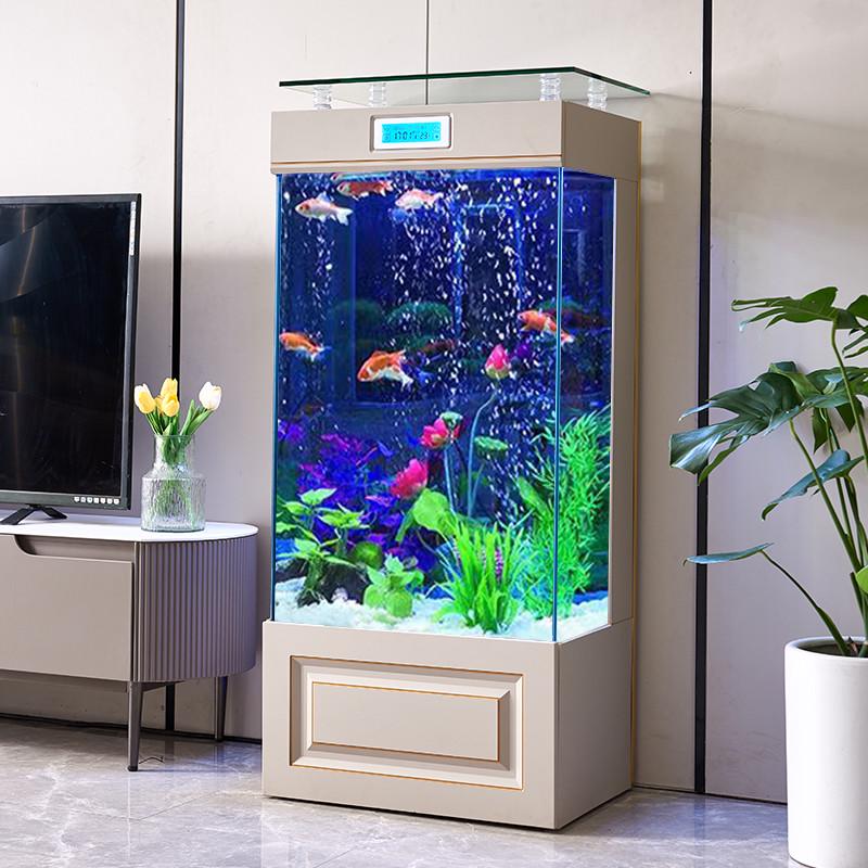 鱼缸带柜子一体h制氧过滤机箱水族新款立式造景落地滤家用过器~