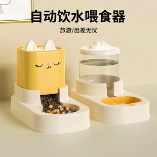 猫咪饮水机猫粮自动喂食器流动喝水喂水器一体机不插电宠物饮水器
