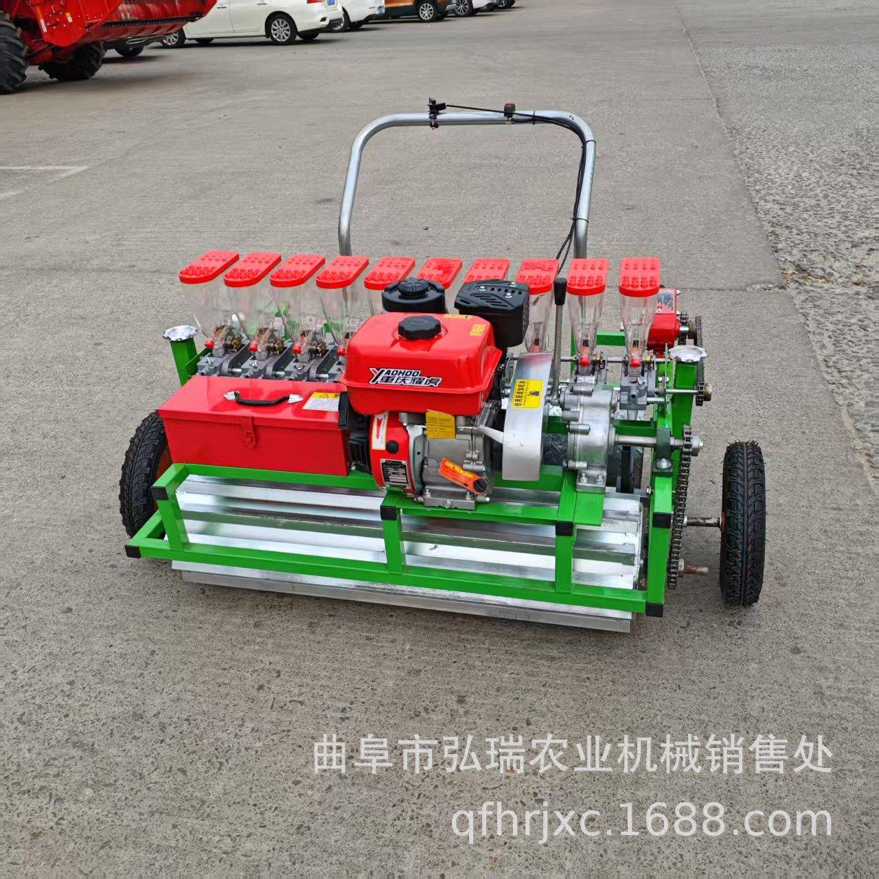 新款汽油手推式自行走蔬菜精播机深浅可调节各种颗粒种子播种机