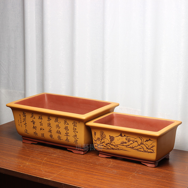 宜兴紫砂盆景花盆段泥桌面大号小号透水园艺绿植花卉地面中国风,鲜花速递/花卉仿真/绿植园艺,花盆,淘宝优惠券,粉丝福利购,淘宝优惠卷