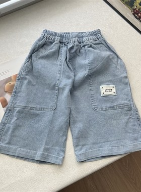 17A软糯儿童棉牛仔中裤夏季童薄款男女童短裤五分裤童裤子120-170