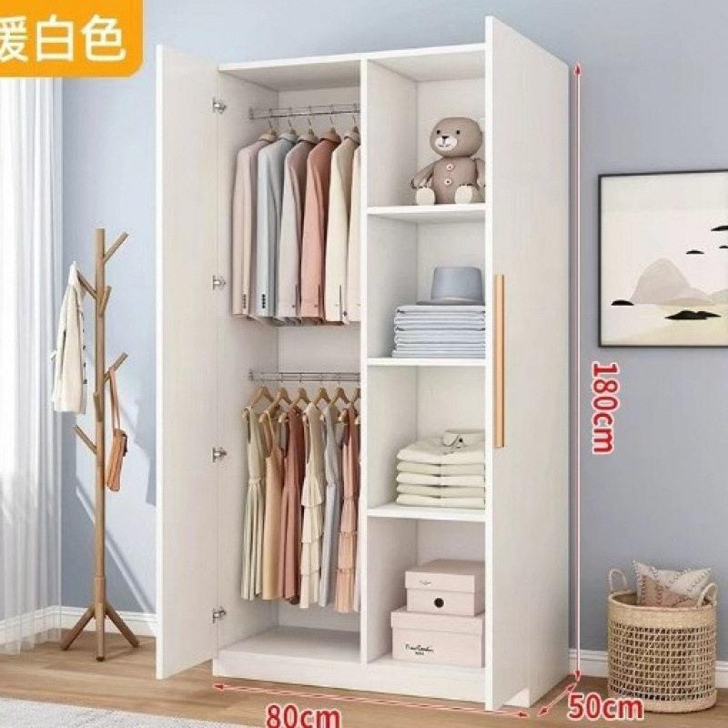 衣柜现简约实木组装家用卧室出租房用简易挂衣柜木质收纳大衣橱