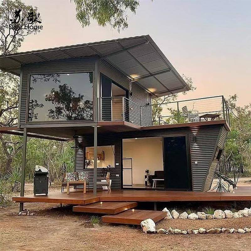 生产厂家直销二层钢结构集成房屋改造住人集装箱活动房小户型别墅