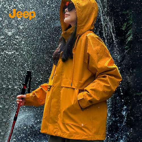 Jeep吉普冲锋外套男女秋冬季新款加厚保暖立领面包服外套休闲上衣