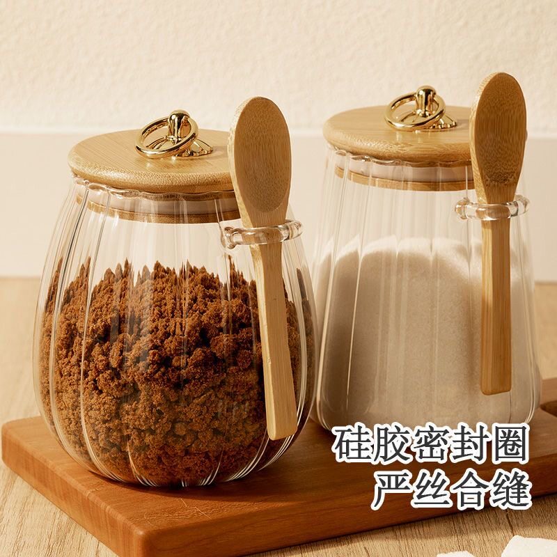 糖罐白糖储存罐厨房装砂糖罐子红图片