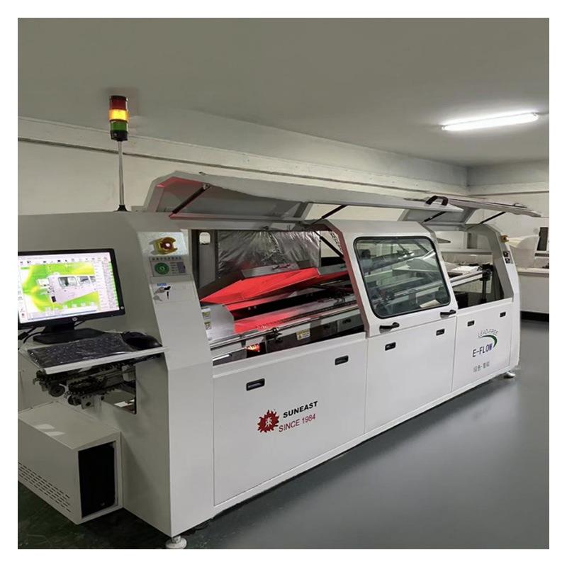 日东智能控制波峰焊机大型步进喷雾全热风预热电脑温控九点九成