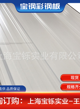 宝钢镀铝锌TDC51D+AZ彩钢板 彩钢瓦楞板820型 象牙白 乳白彩涂卷