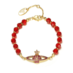 Vivanne Werkend西太后红色本命年手链女百搭镶钻链条时尚手链