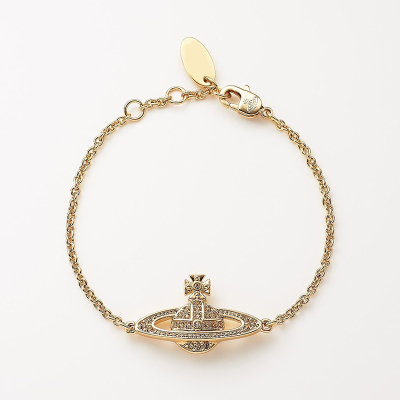 【新品】西太后Mini bas relief chain 土星链条手链女金色正品