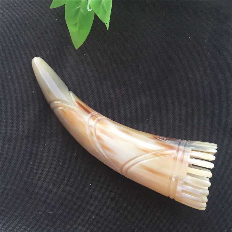 角艺轩天然白牦牛角洗头梳细齿点穴按摩头皮推胆经防静电防脱发纯