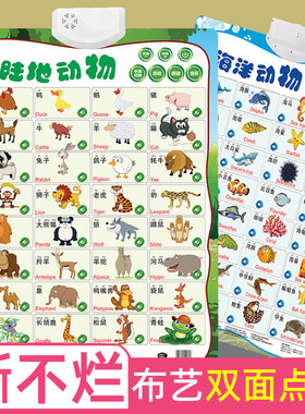 纺布点读声挂图早教认知宝宝识字拼音幼儿童启蒙早教发声